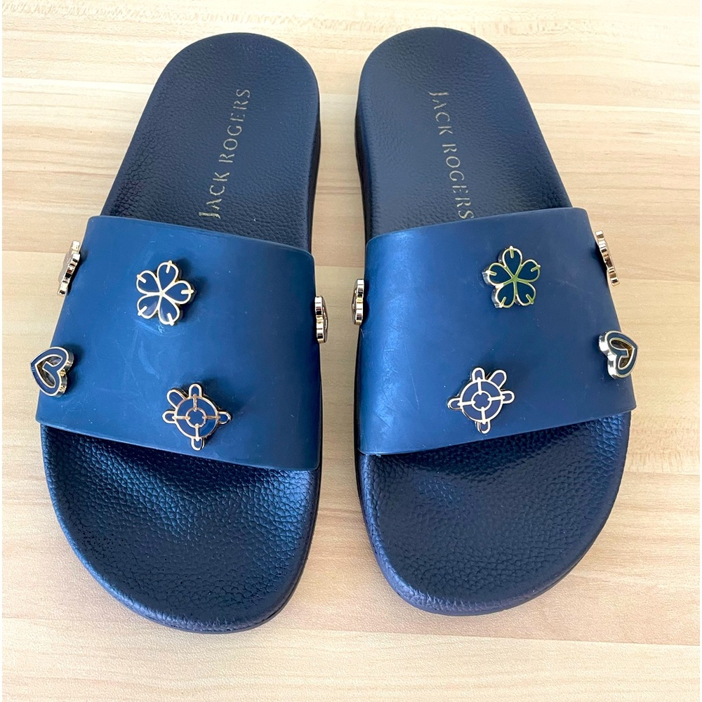 Jack Rogers Women Blue Slides, size 6